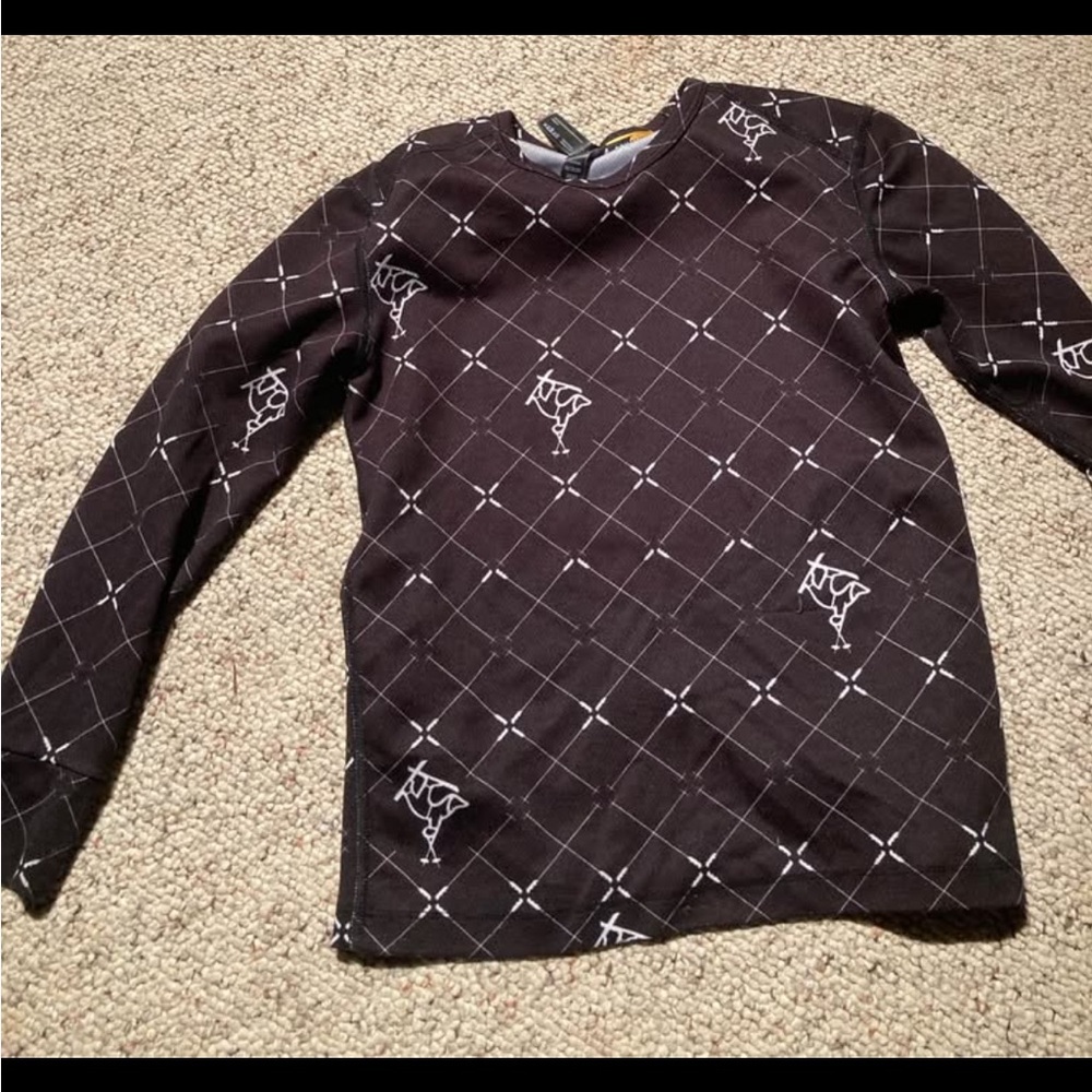 Climawear Black and White youth Loveland ski area base layer  Long Sleeve